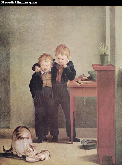 Georg Friedrich Kersting Kinder mit Katzen